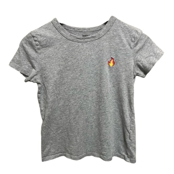 Aritzia Sunday Best Heather Gray Tee with Flame Embroidery Women’s XS - Picture 1 of 6